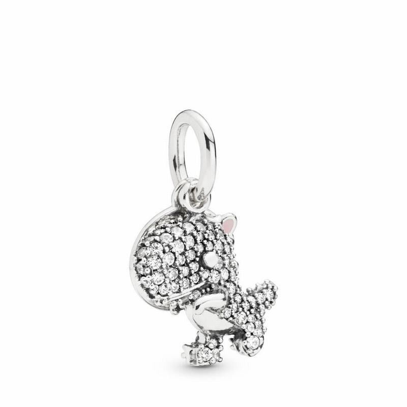 Pandora Pavé Dinosaur Dangle Charm Silver Egypt TG0812934